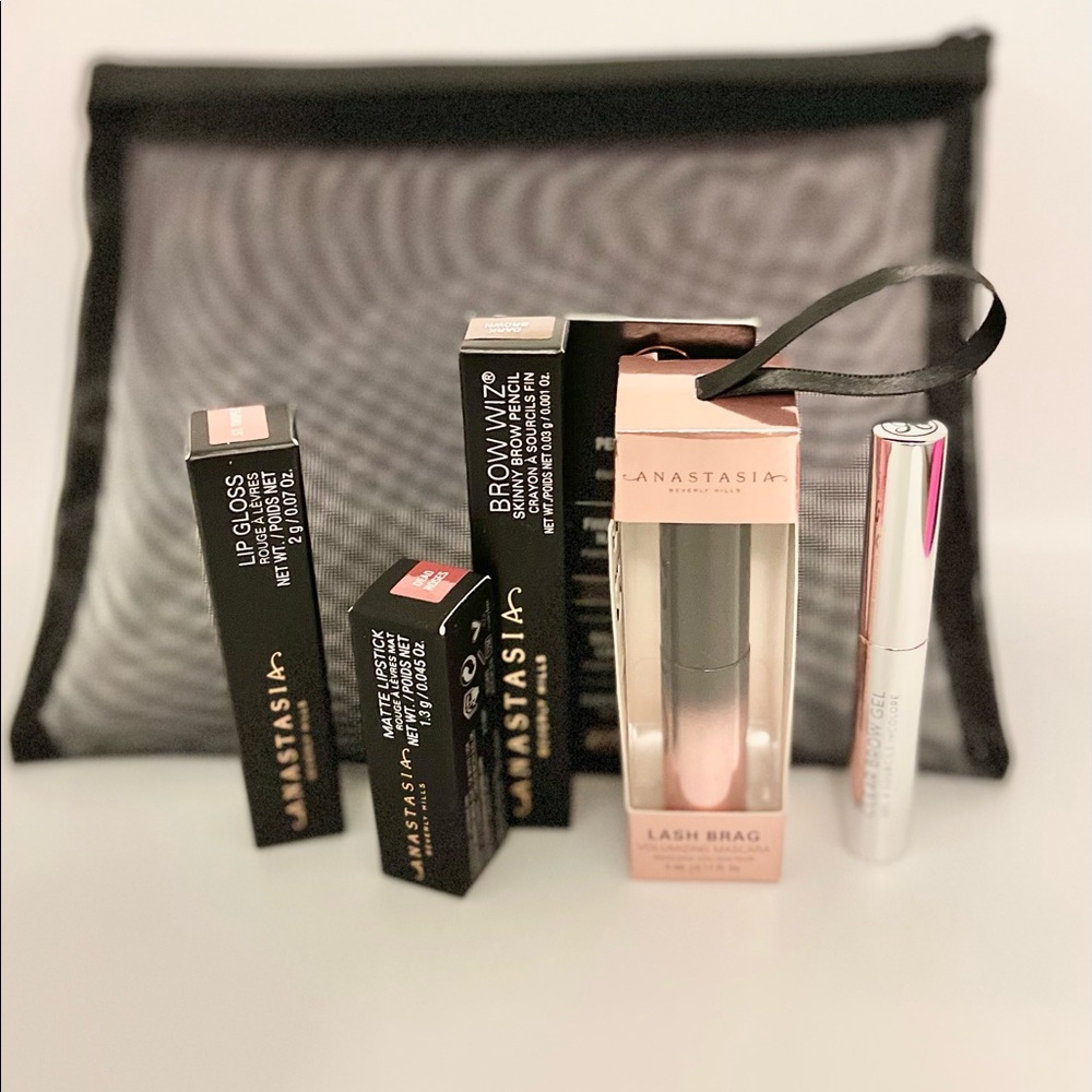 ANASTASIA ABH SET OF MINIS ~ Brow Wiz Dark Brown, Lash Brag Travel Size Mascara